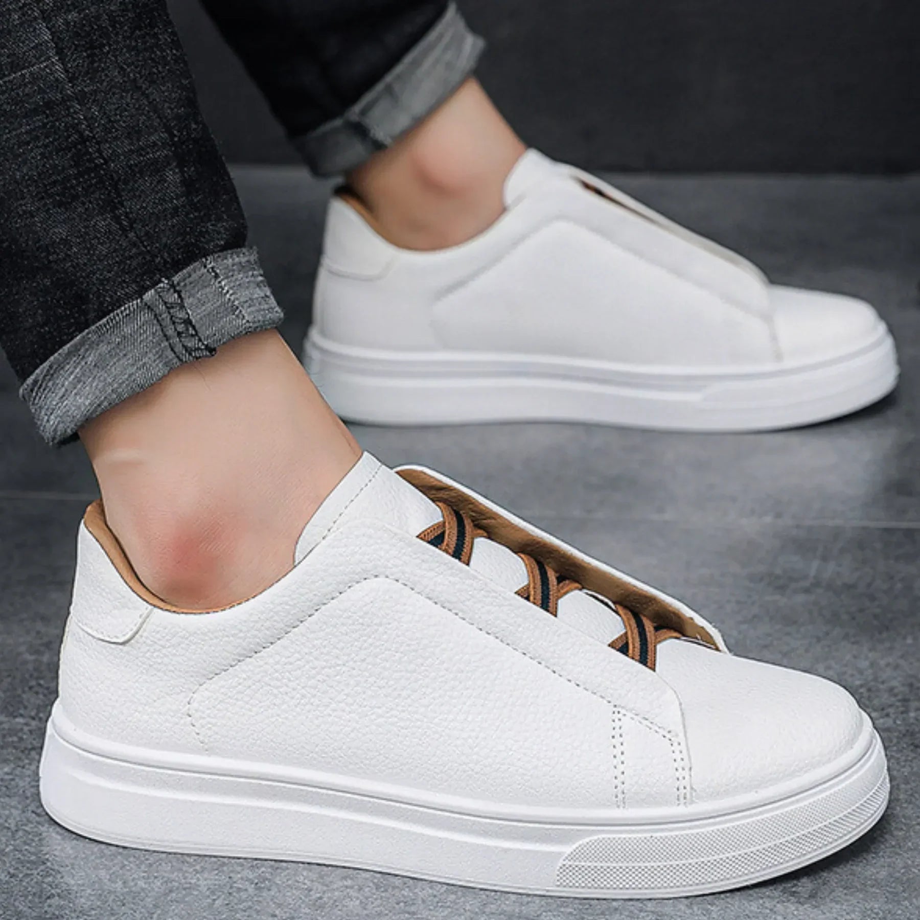 Ridgeway Leather Slip-On Sneakers - White