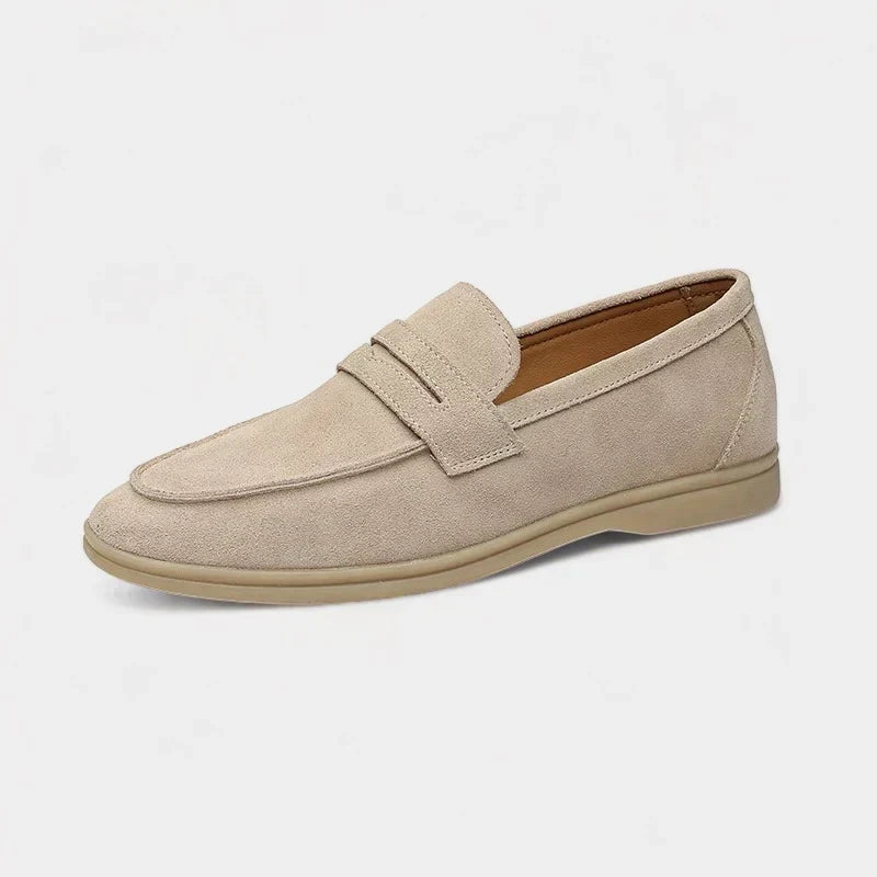 Old Money Suede Loafers – Beige | Asterley Court