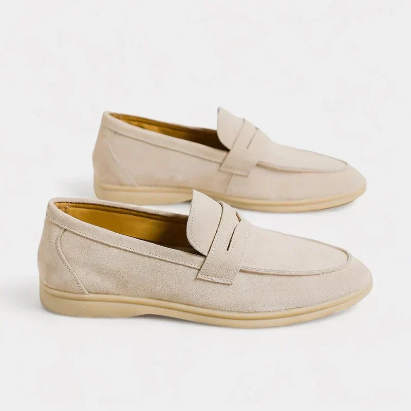 Old Money Suede Loafers – Beige | Asterley Court