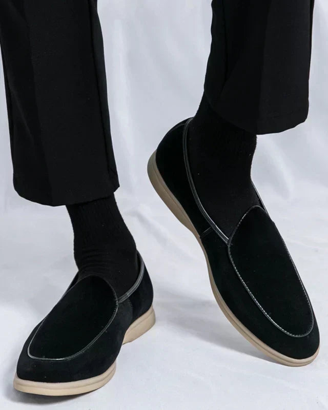 Stirling Suede Loafers – Black | Asterley Court
