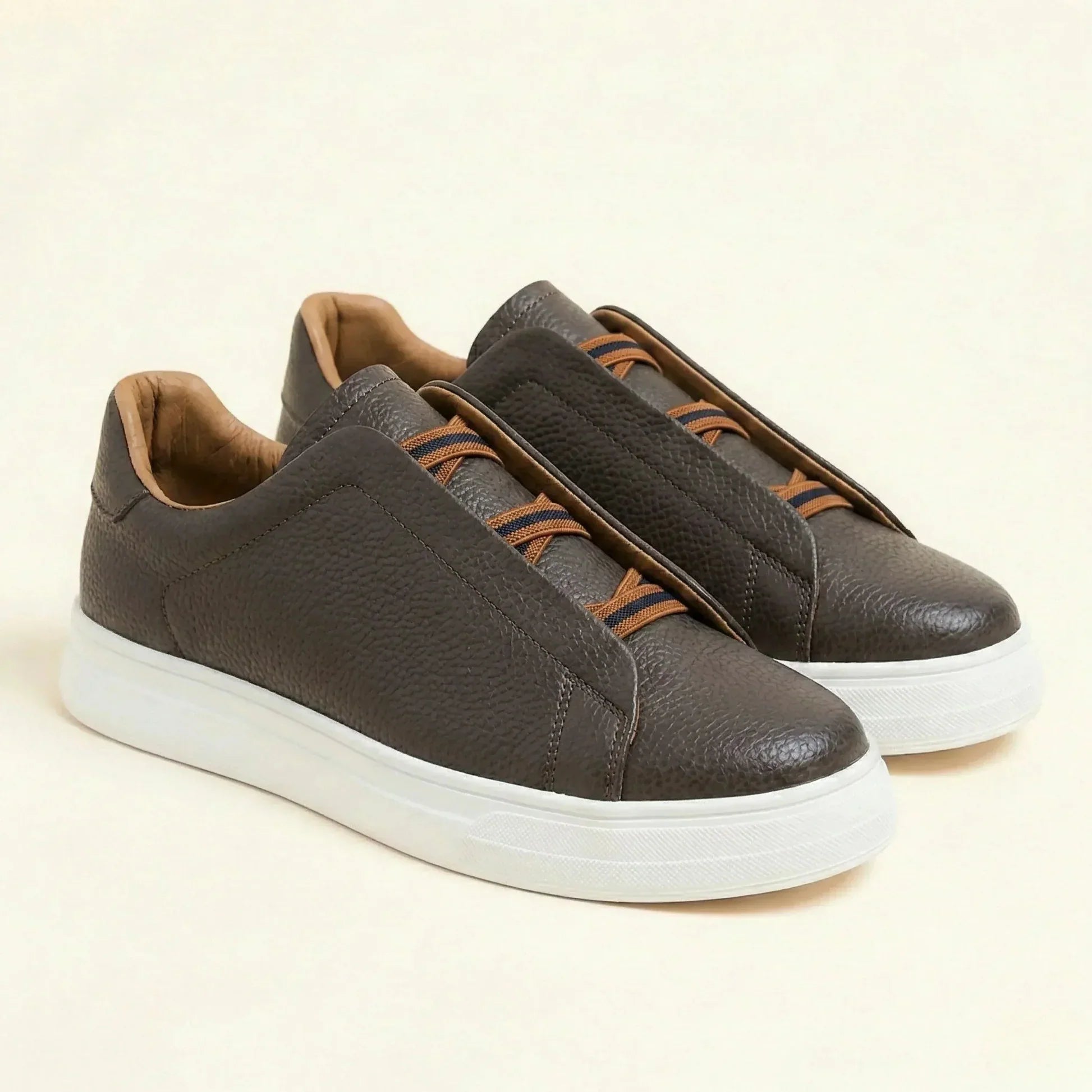 Ridgeway Leather Slip-On Sneakers - Brown