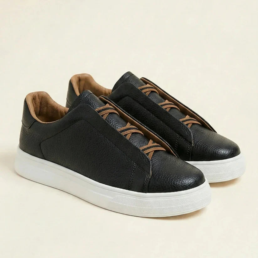 Ridgeway Leather Slip-On Sneakers - Black