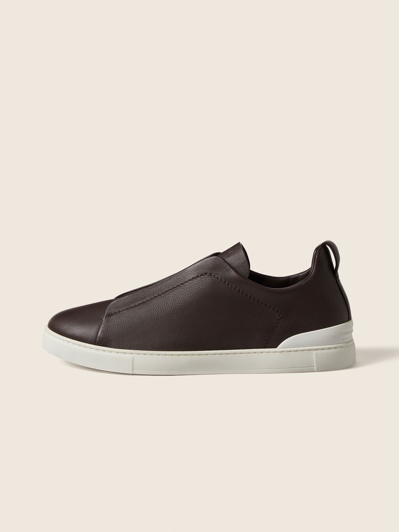 Triple Stitch SECONDSKIN Slip-On Sneakers – Dark Brown | Asterley Court