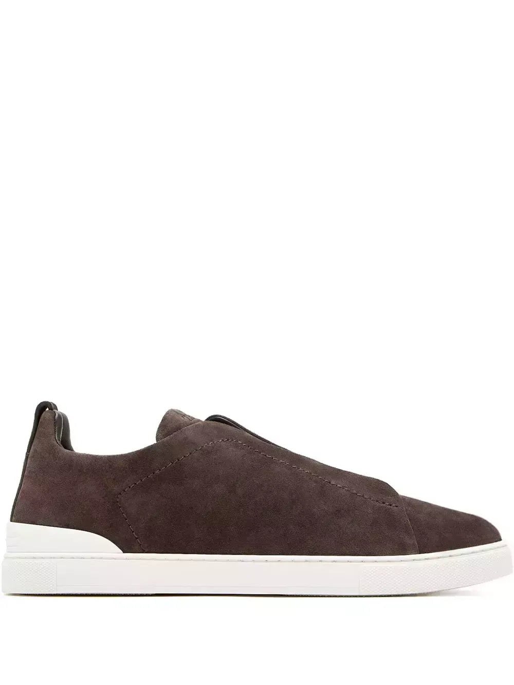 Triple Stitch Suede Sneakers – Dark Brown | Asterley Court