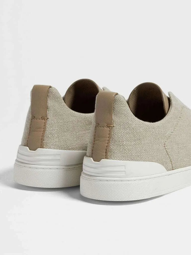 Triple Stitch Canvas Sneakers – Sand | Asterley Court