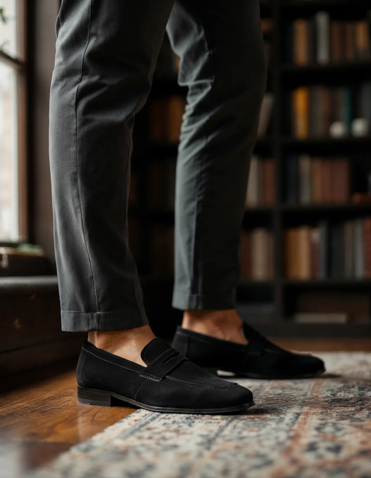 Suede Classic Loafers – Black | Asterley Court