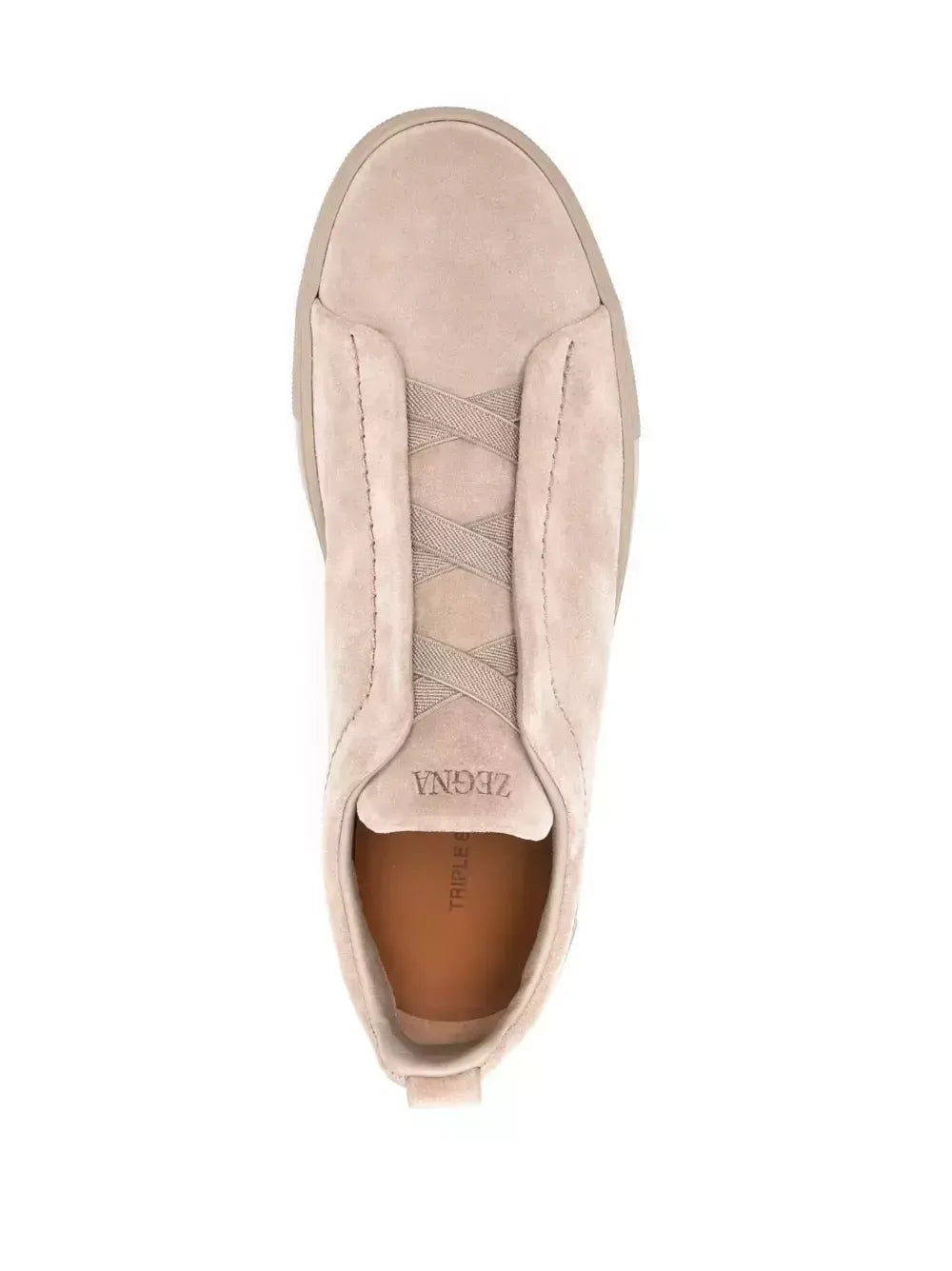Triple Stitch Leather Sneakers – Beige | Asterley Court
