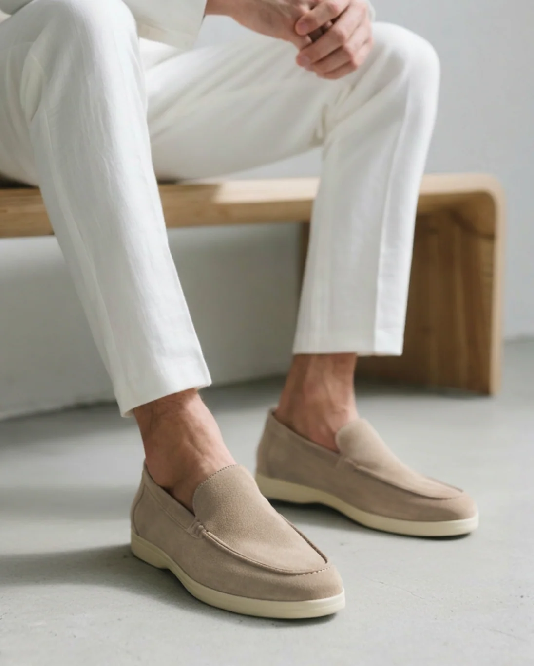 Suede Comfort Loafers – Taupe | Asterley Court