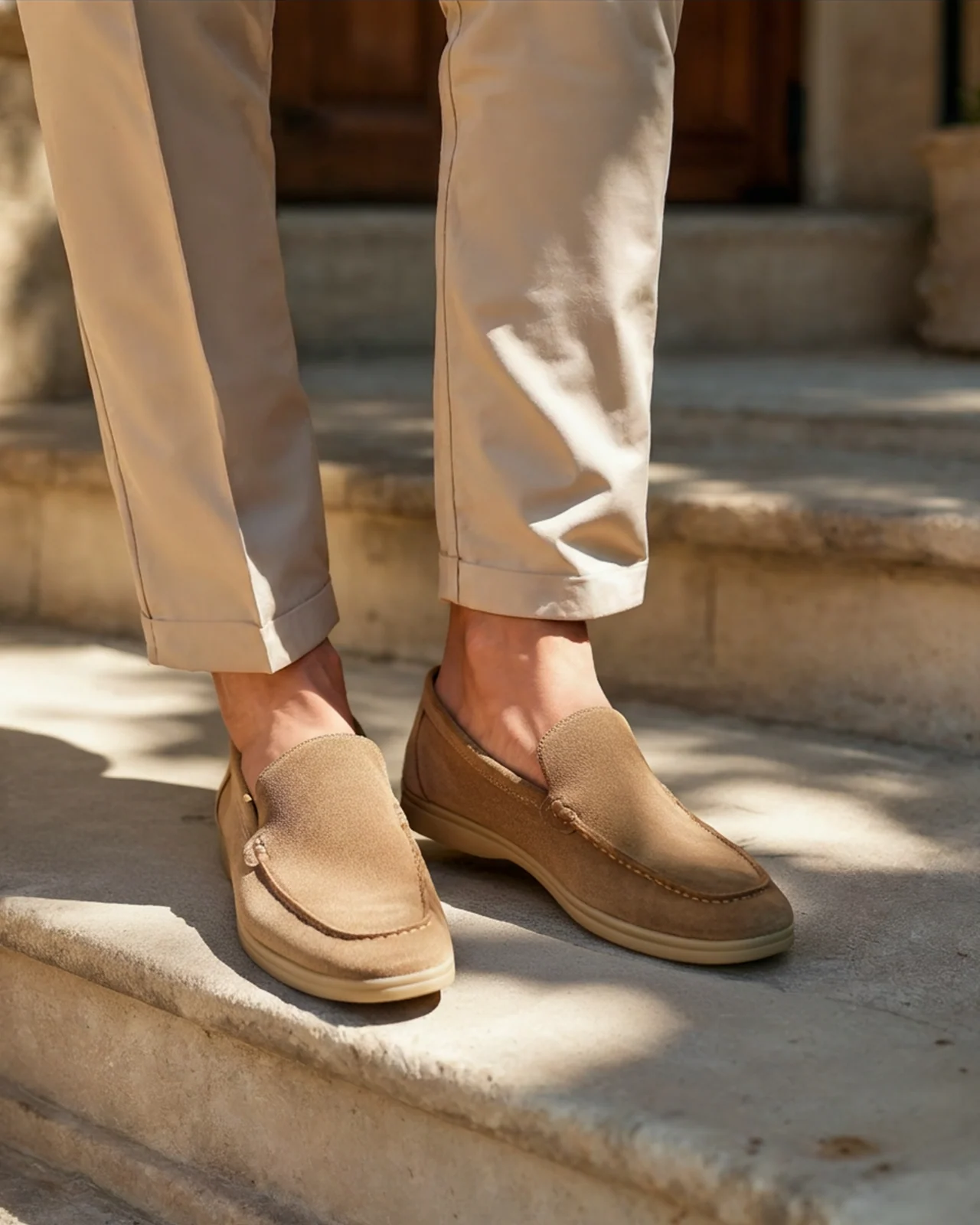 Suede Luxe Slip-Ons – Caramel | Asterley Court