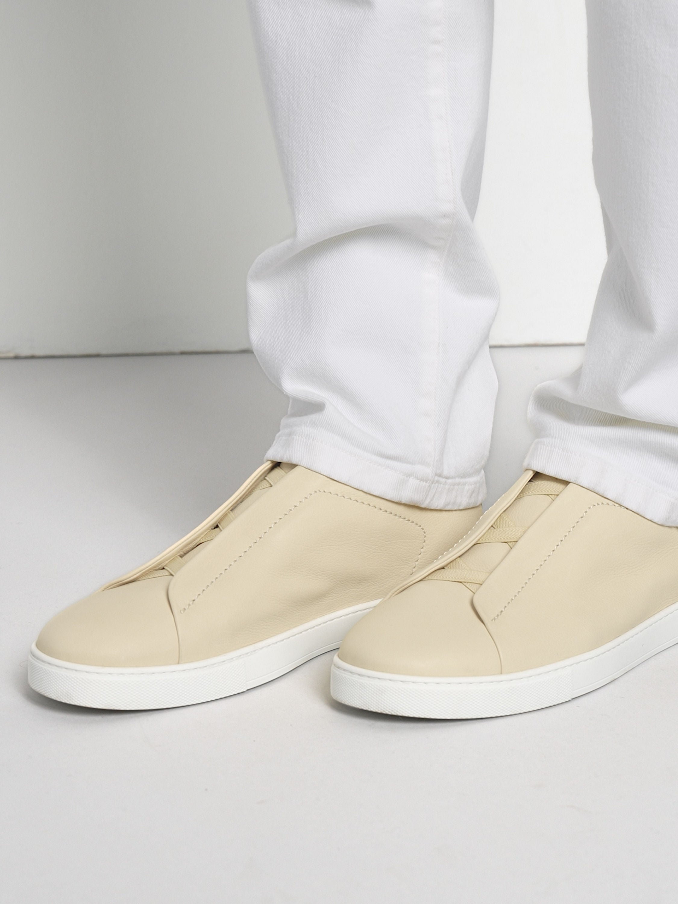 Triple Stitch SECONDSKIN Slip-On Sneakers – Pastel Yellow | Asterley Court