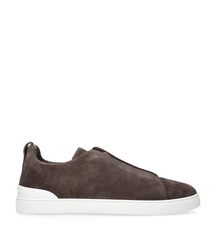 Triple Stitch Suede Sneakers – Dark Grey | Asterley Court