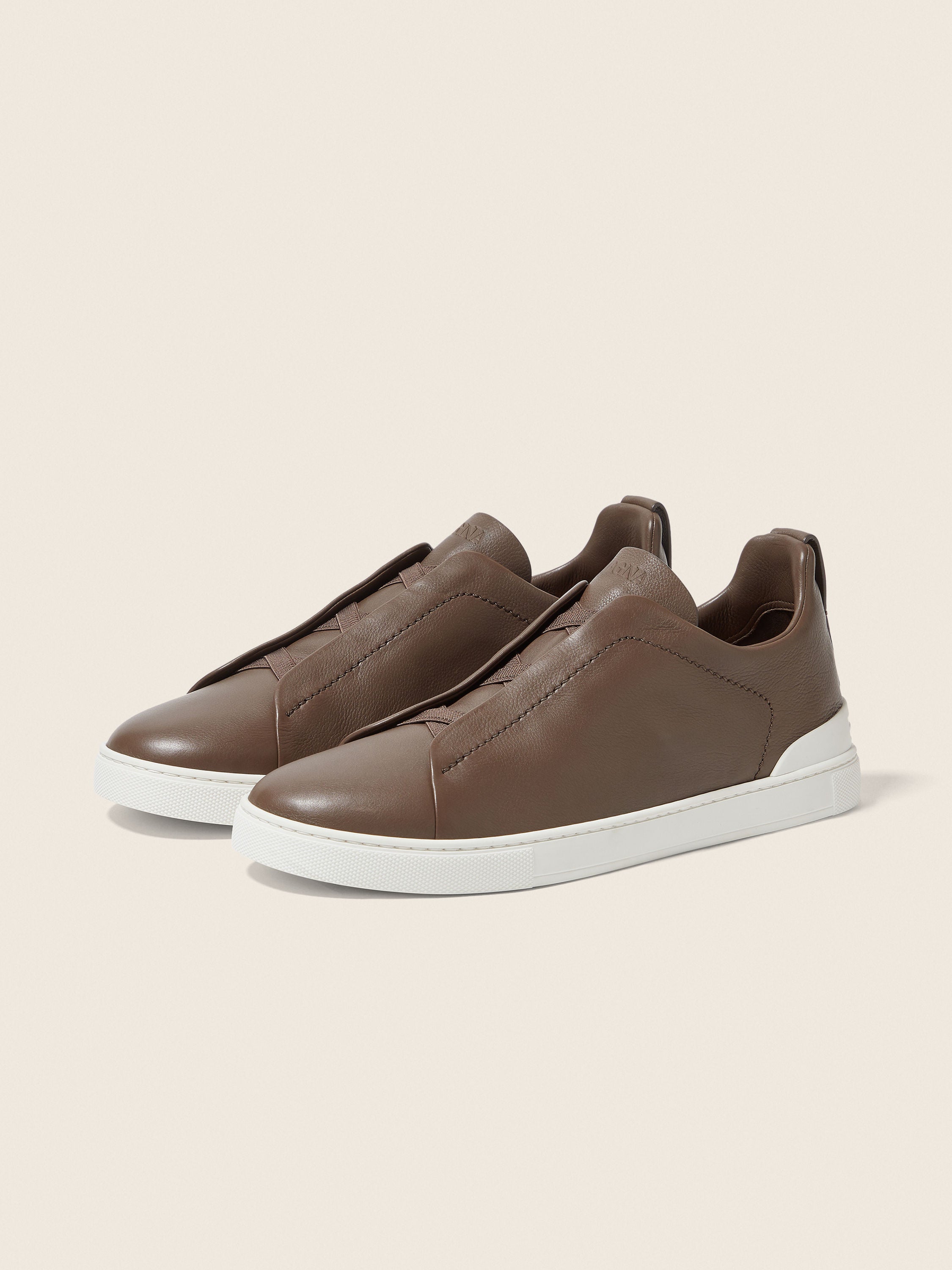 Triple Stitch SECONDSKIN Slip-On Sneakers – Brown | Asterley Court