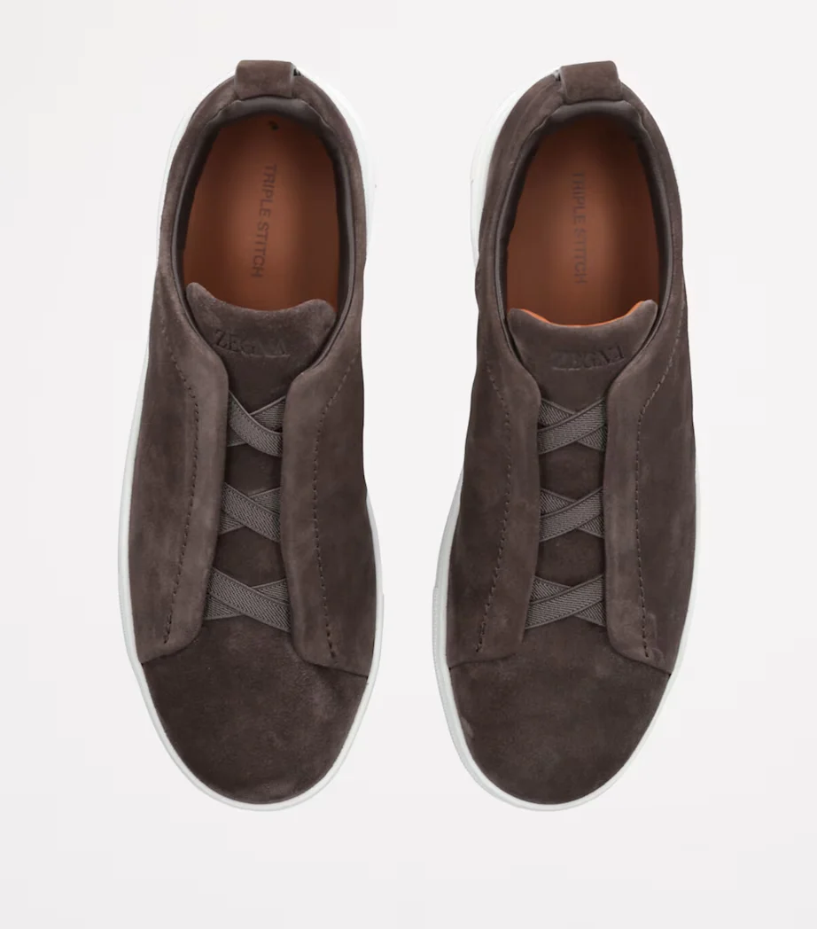 Triple Stitch Suede Sneakers – Dark Grey | Asterley Court