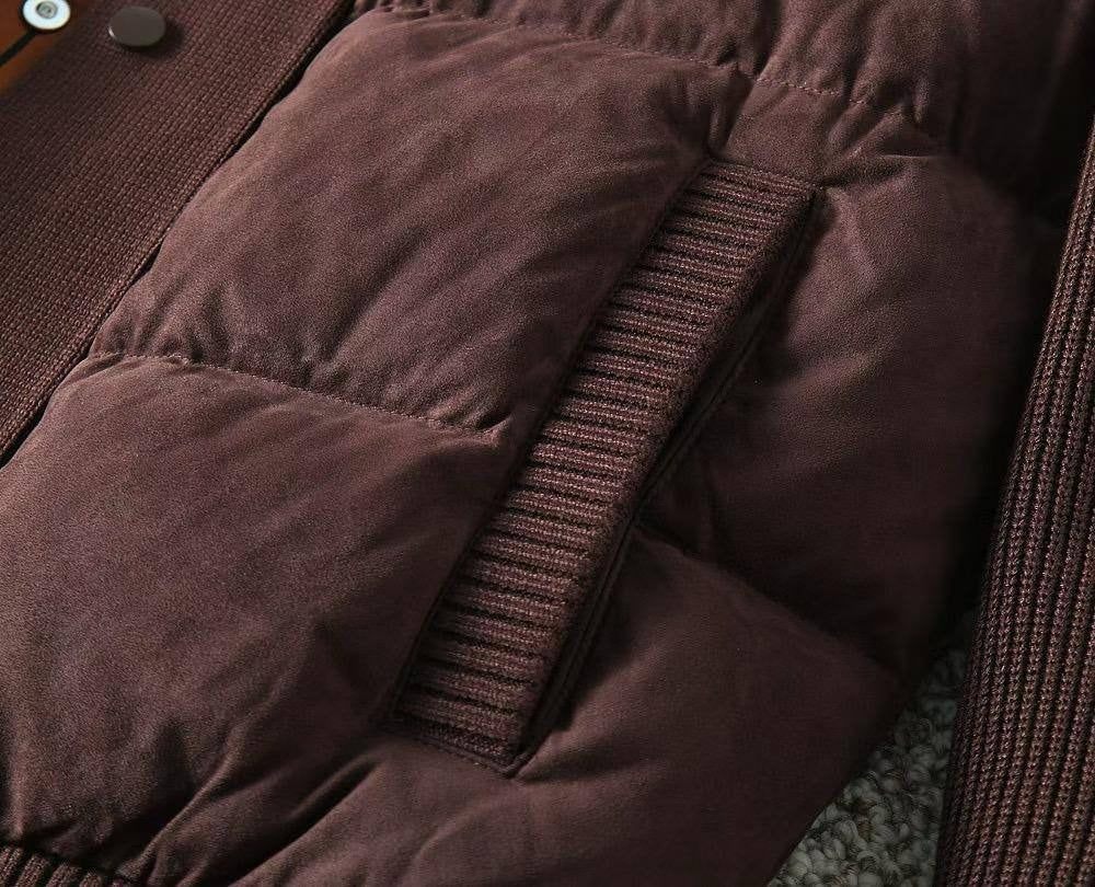 Quilted Knit Bomber Jacket – Espresso