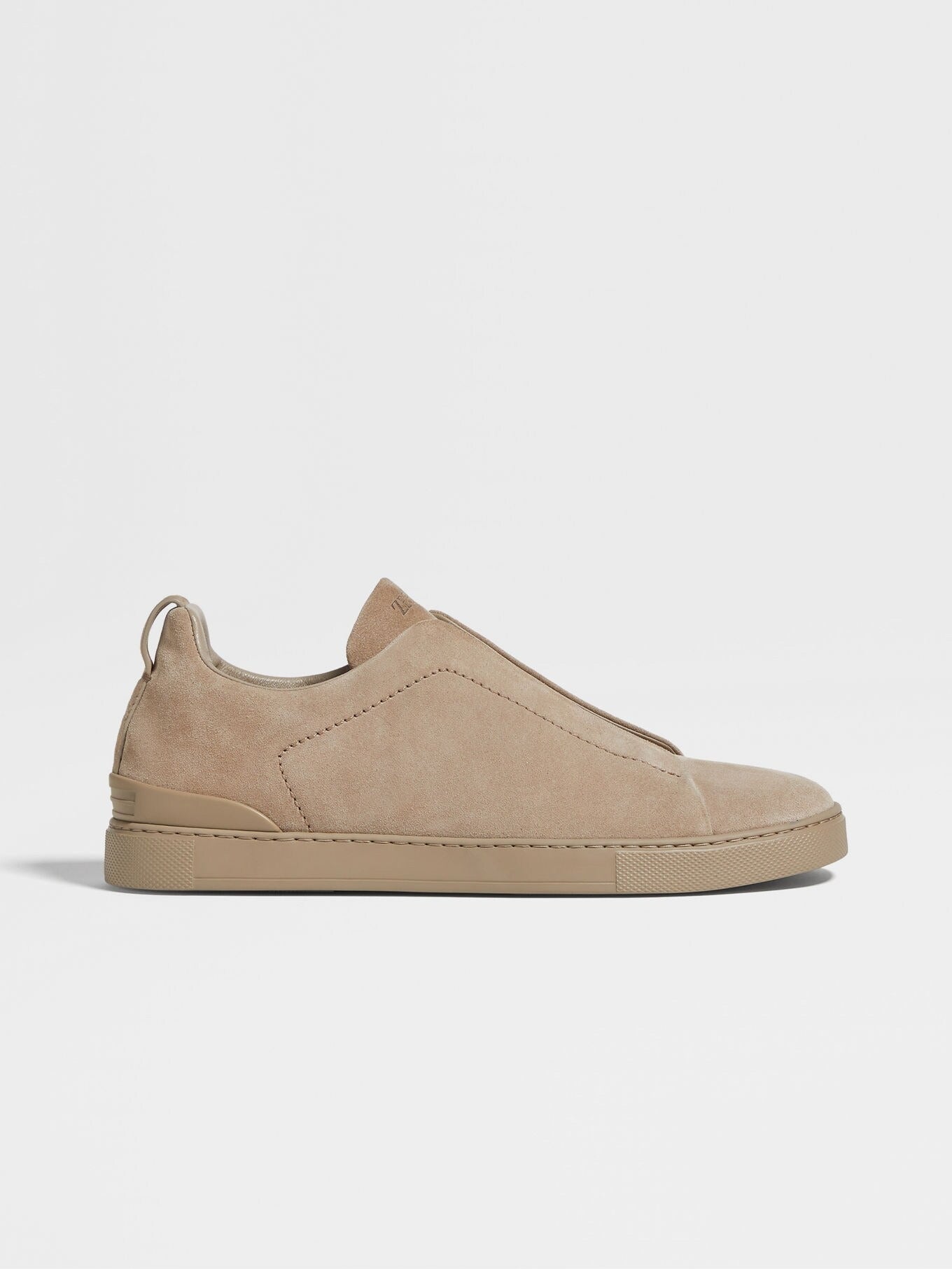 Triple Stitch Suede Slip-On Sneakers – Light Beige | Asterley Court