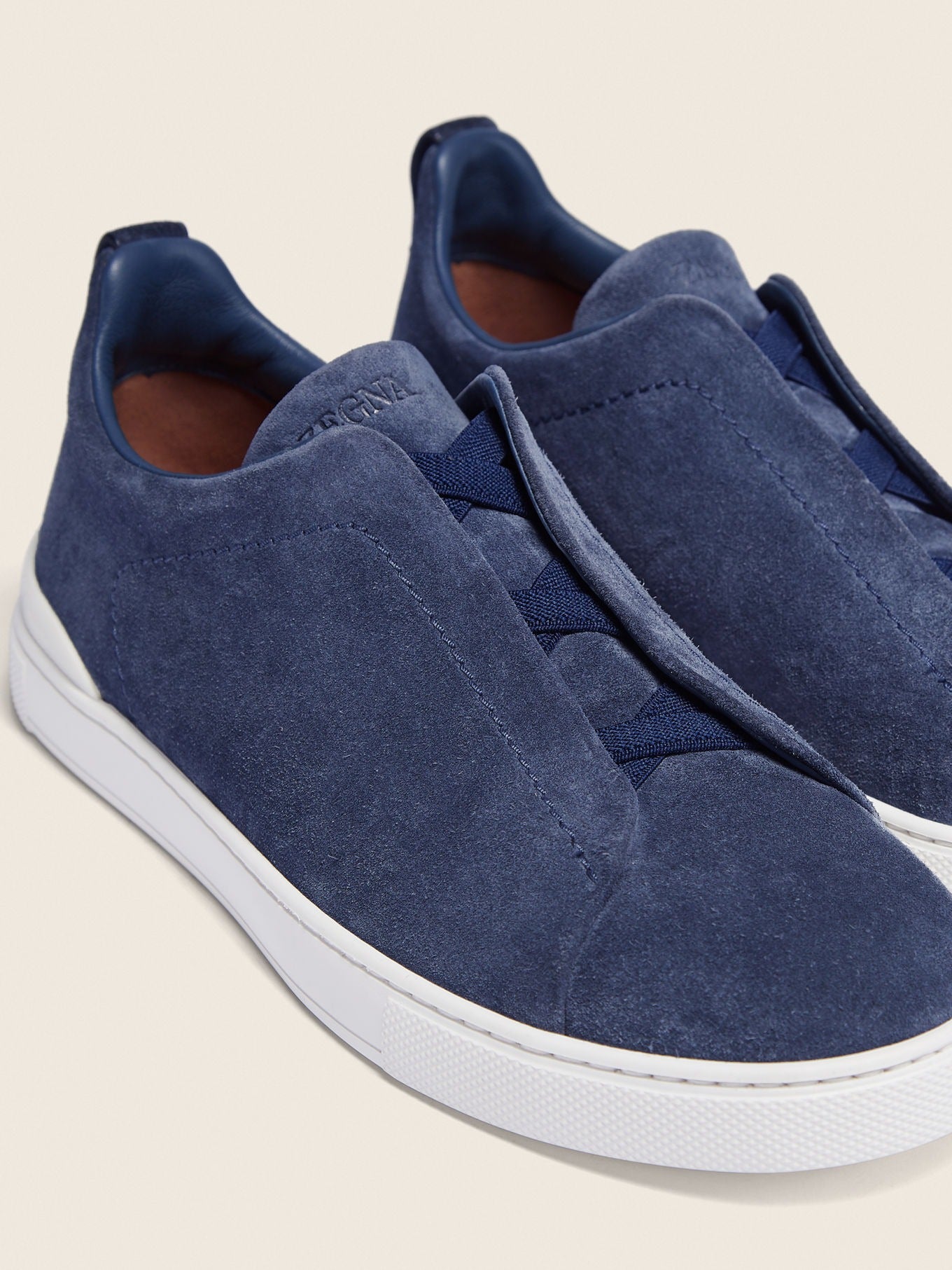 Triple Stitch Suede Slip-On Sneakers – Utility Blue | Asterley Court