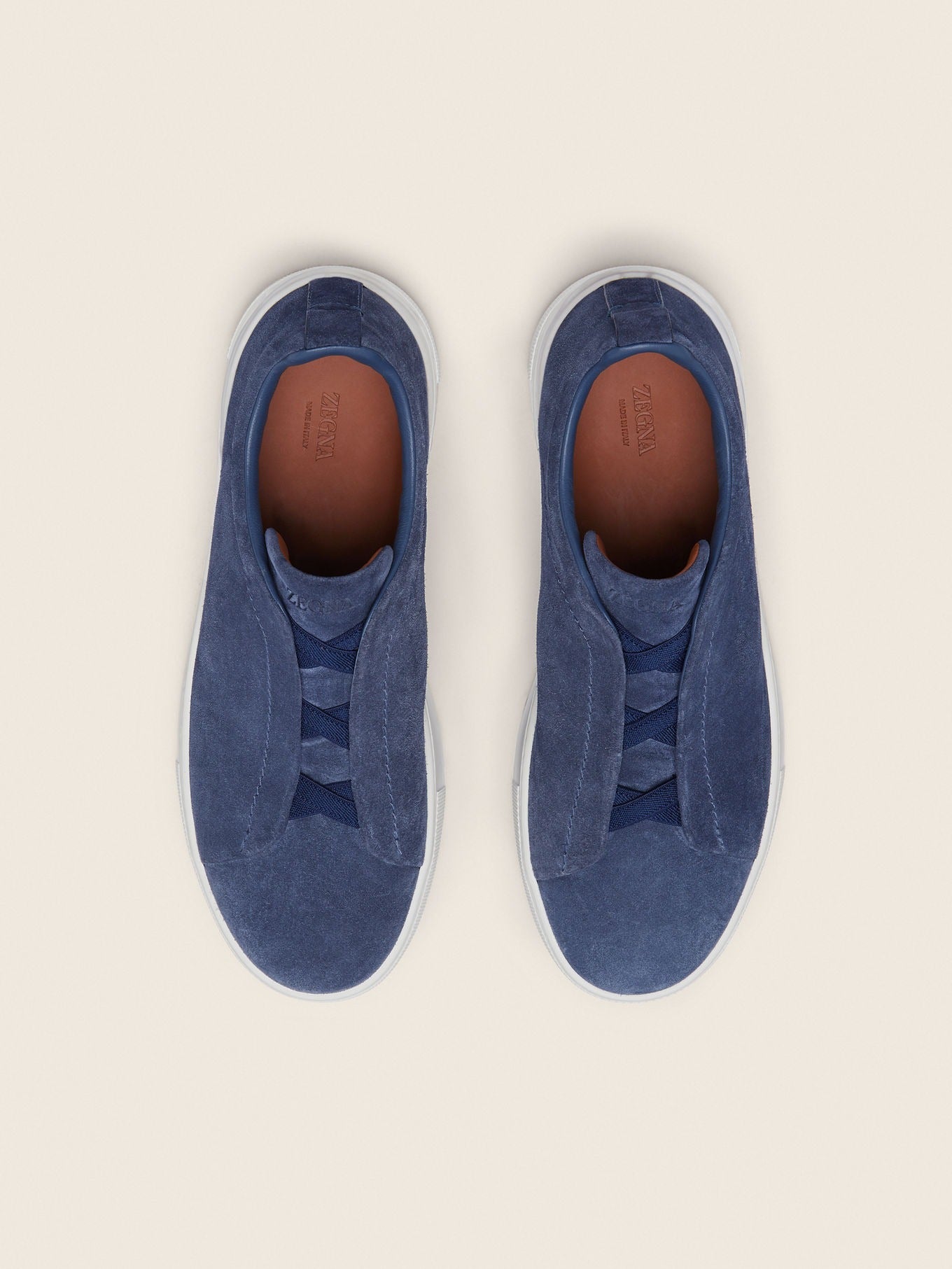 Triple Stitch Suede Slip-On Sneakers – Utility Blue | Asterley Court