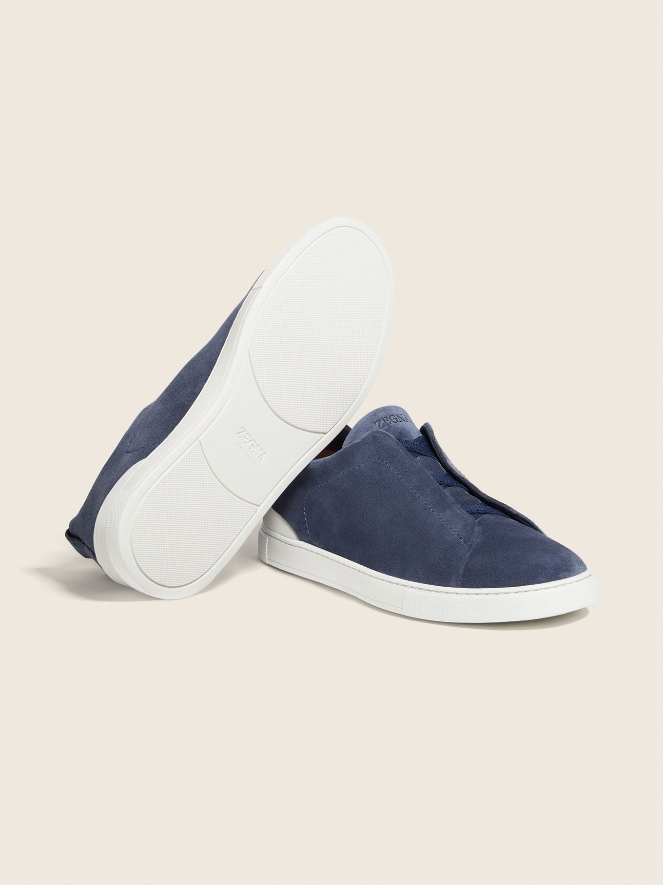 Triple Stitch Suede Slip-On Sneakers – Utility Blue | Asterley Court