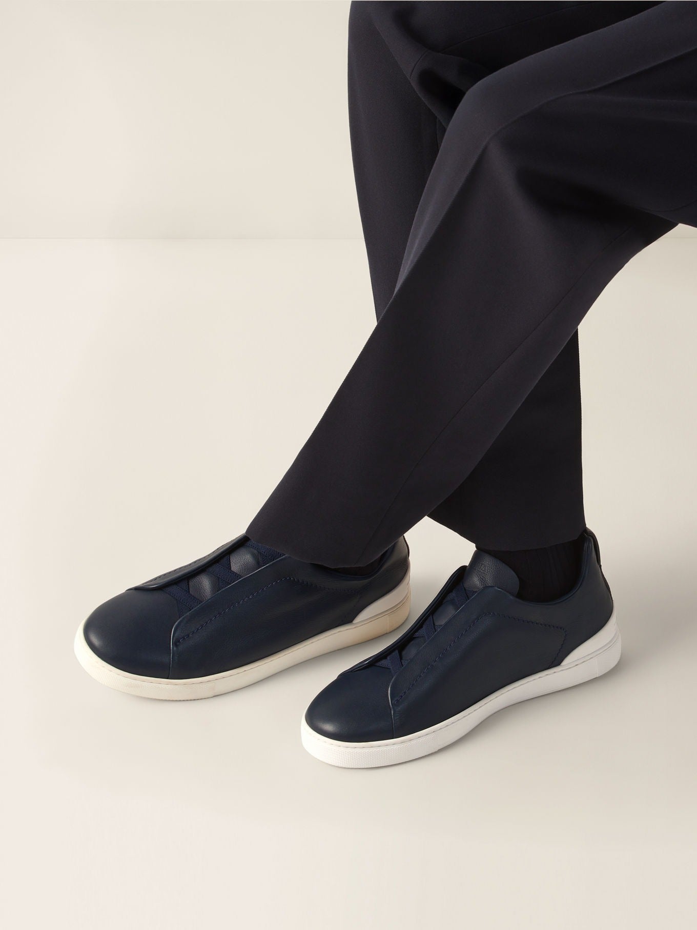Triple Stitch SECONDSKIN Slip-On Sneakers – Blue | Asterley Court