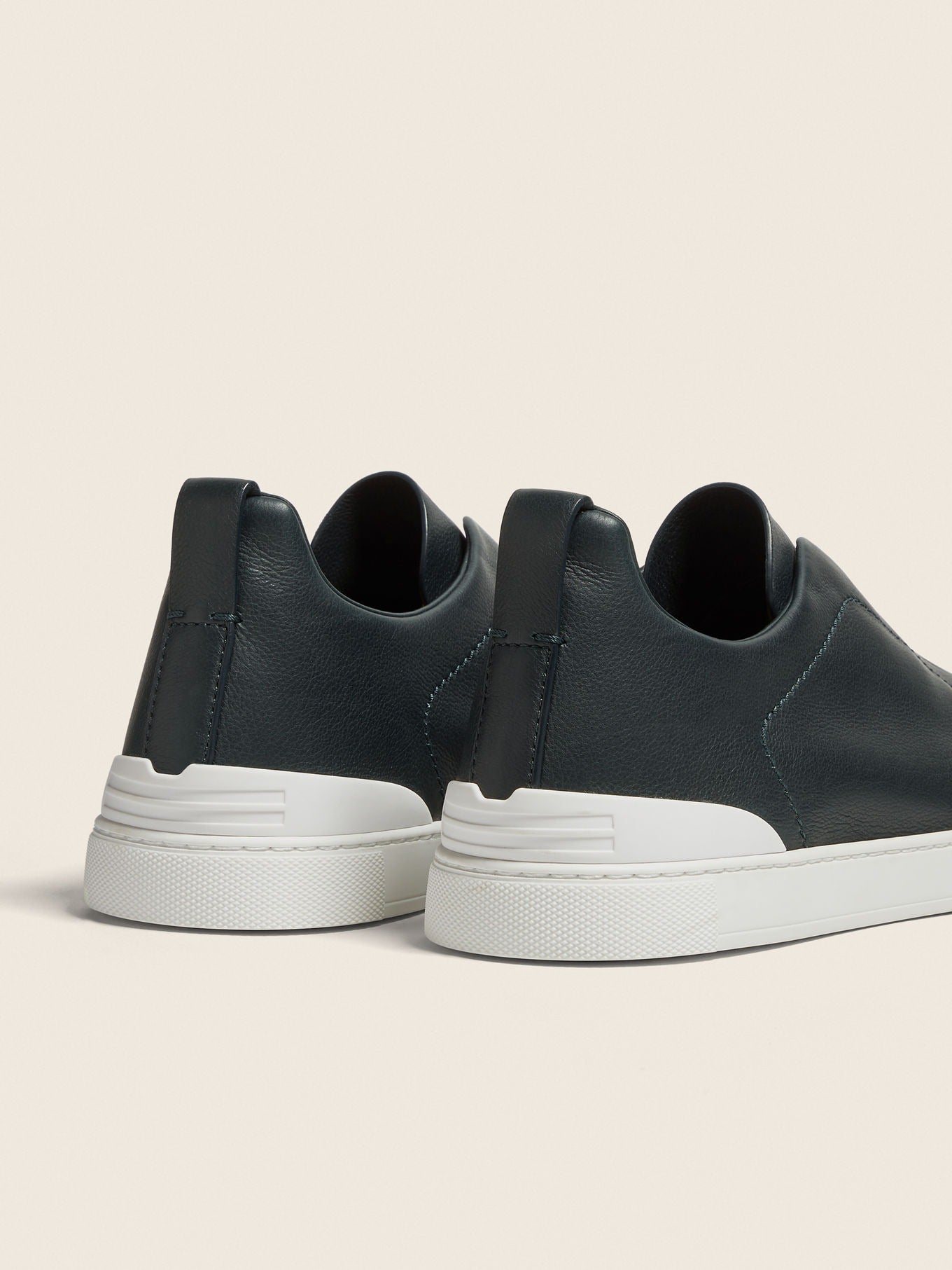 Triple Stitch SECONDSKIN Slip-On Sneakers – Dark Green | Asterley Court