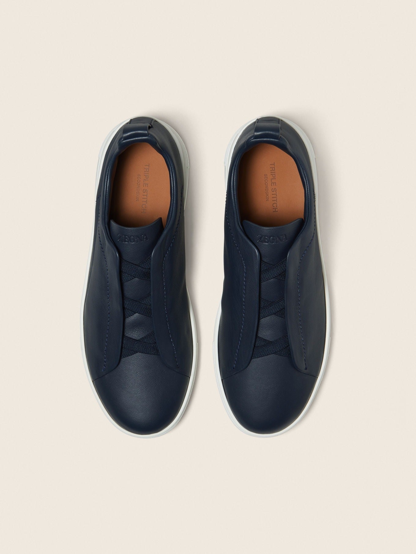 Triple Stitch SECONDSKIN Slip-On Sneakers – Blue | Asterley Court