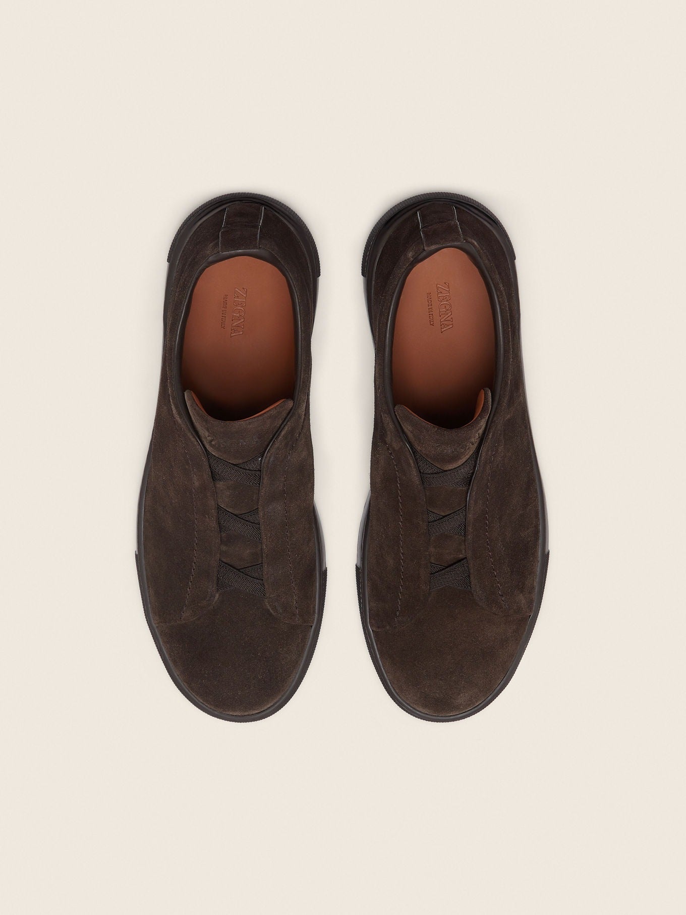 Triple Stitch Suede Slip-On Sneakers – Dark Brown | Asterley Court