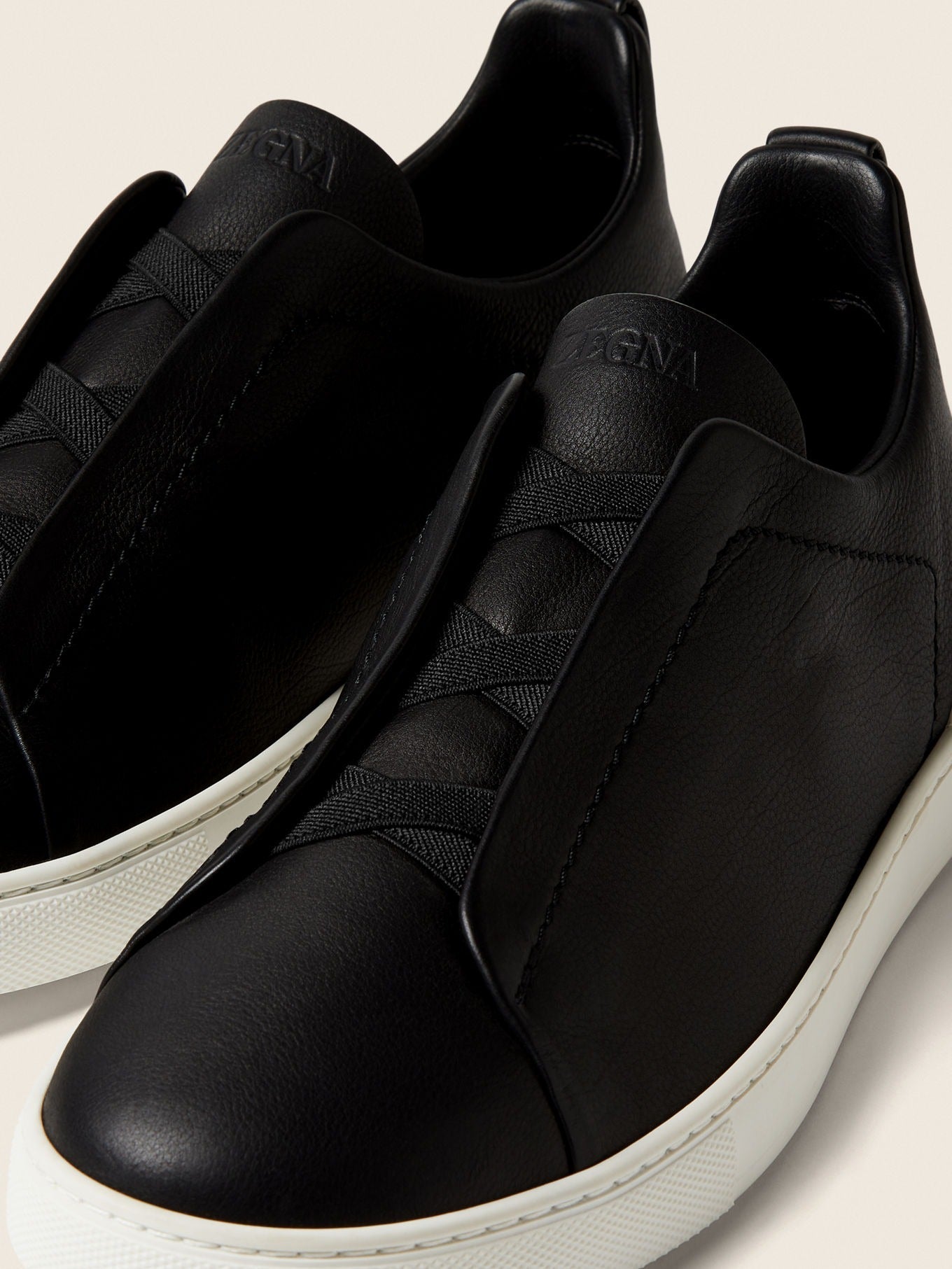 Triple Stitch SECONDSKIN Slip-On Sneakers – Black | Asterley Court