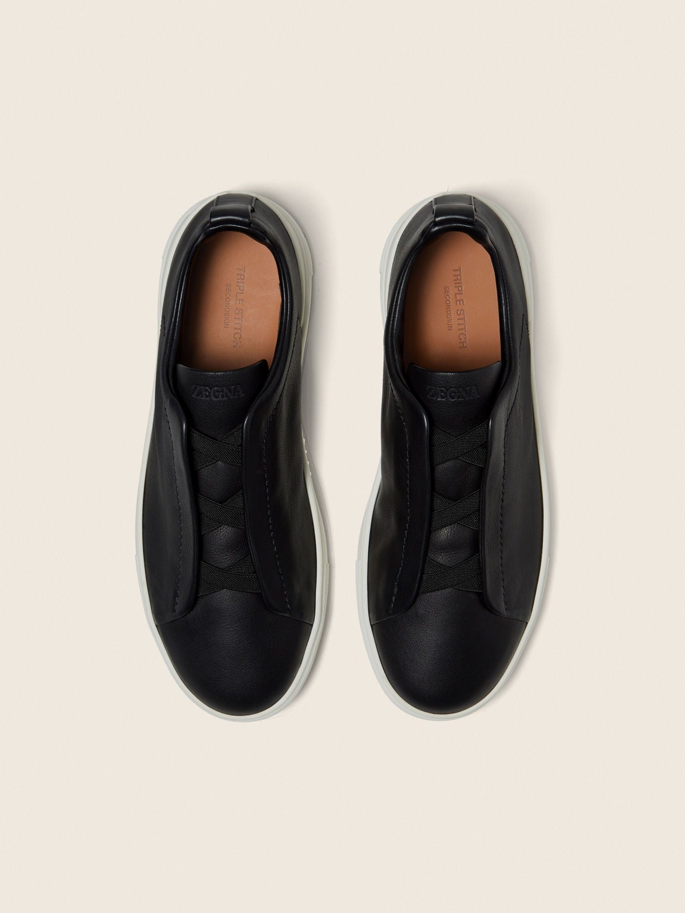Triple Stitch SECONDSKIN Slip-On Sneakers – Black | Asterley Court