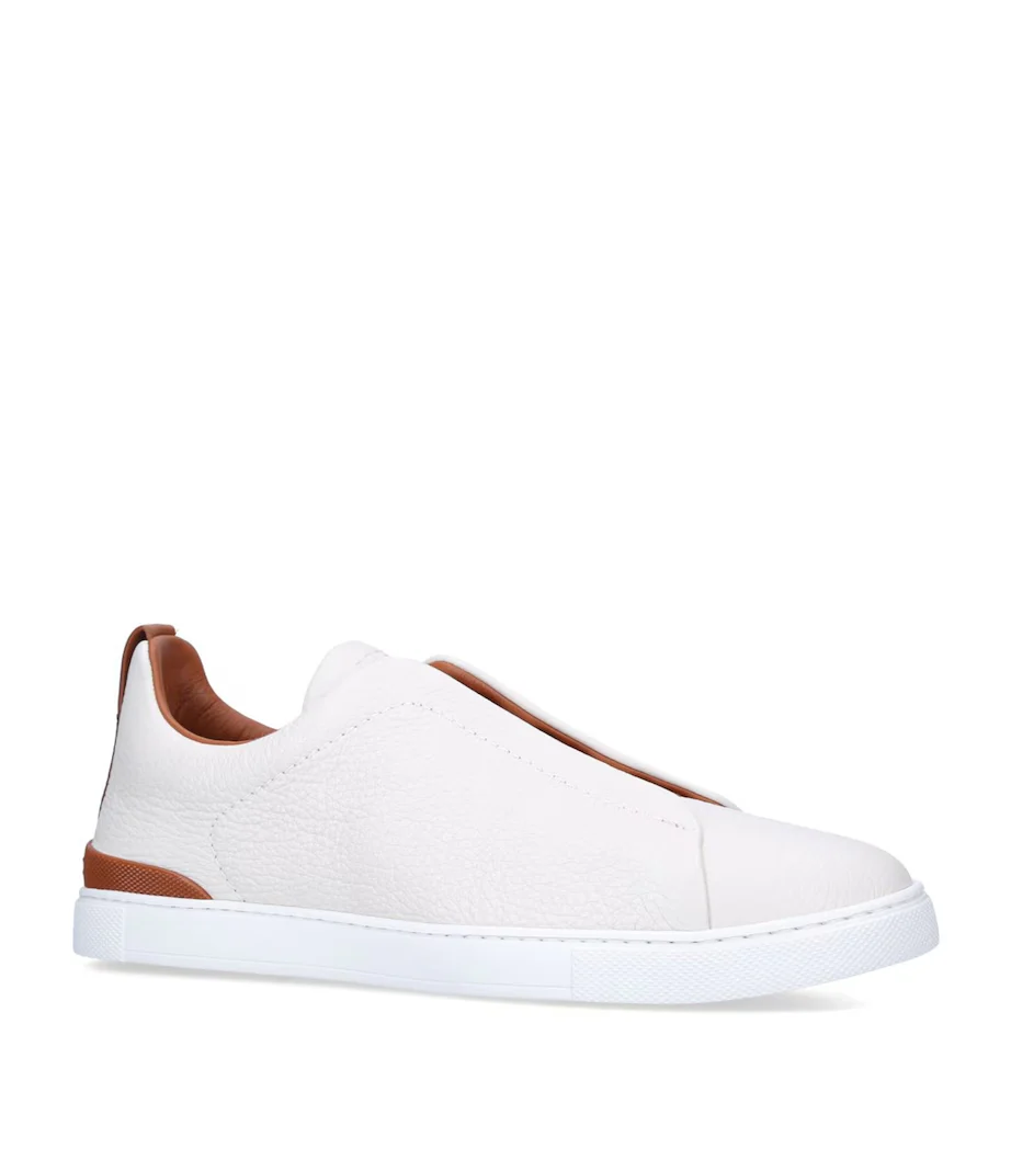 Triple Stitch Leather Sneakers | Asterley Court