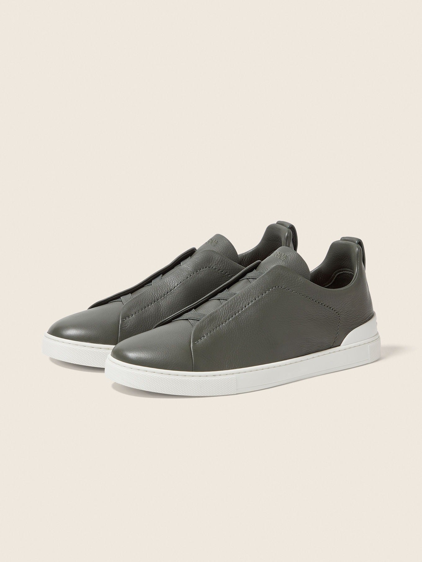 Triple Stitch SECONDSKIN Slip-On Sneakers – Olive Green | Asterley Court