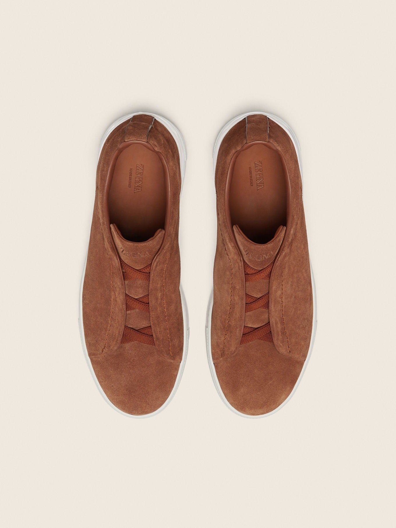 Triple Stitch Suede Slip-On Sneakers – Tobacco | Asterley Court