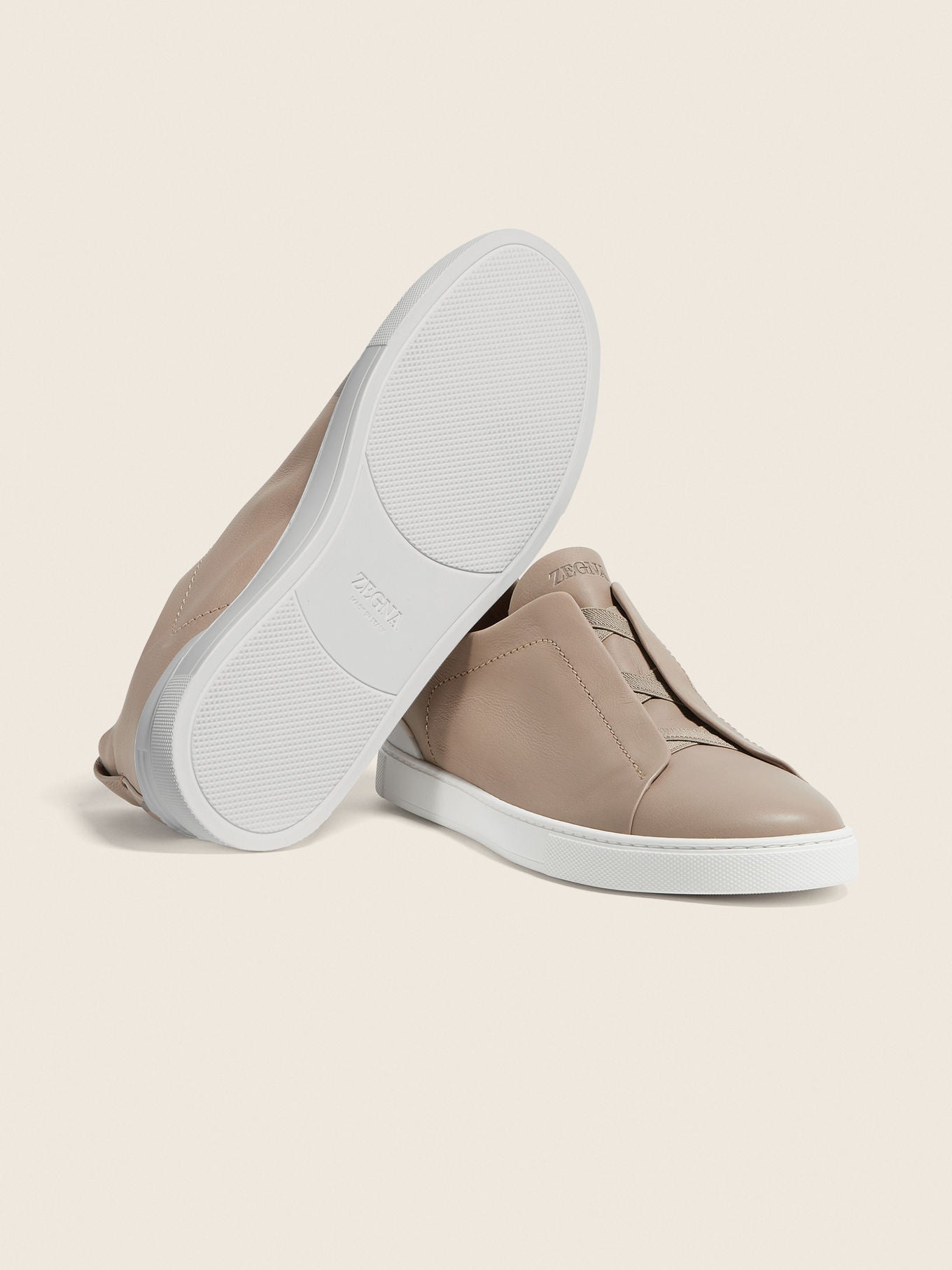 Triple Stitch SECONDSKIN Slip-On Sneakers – Light Taupe | Asterley Court