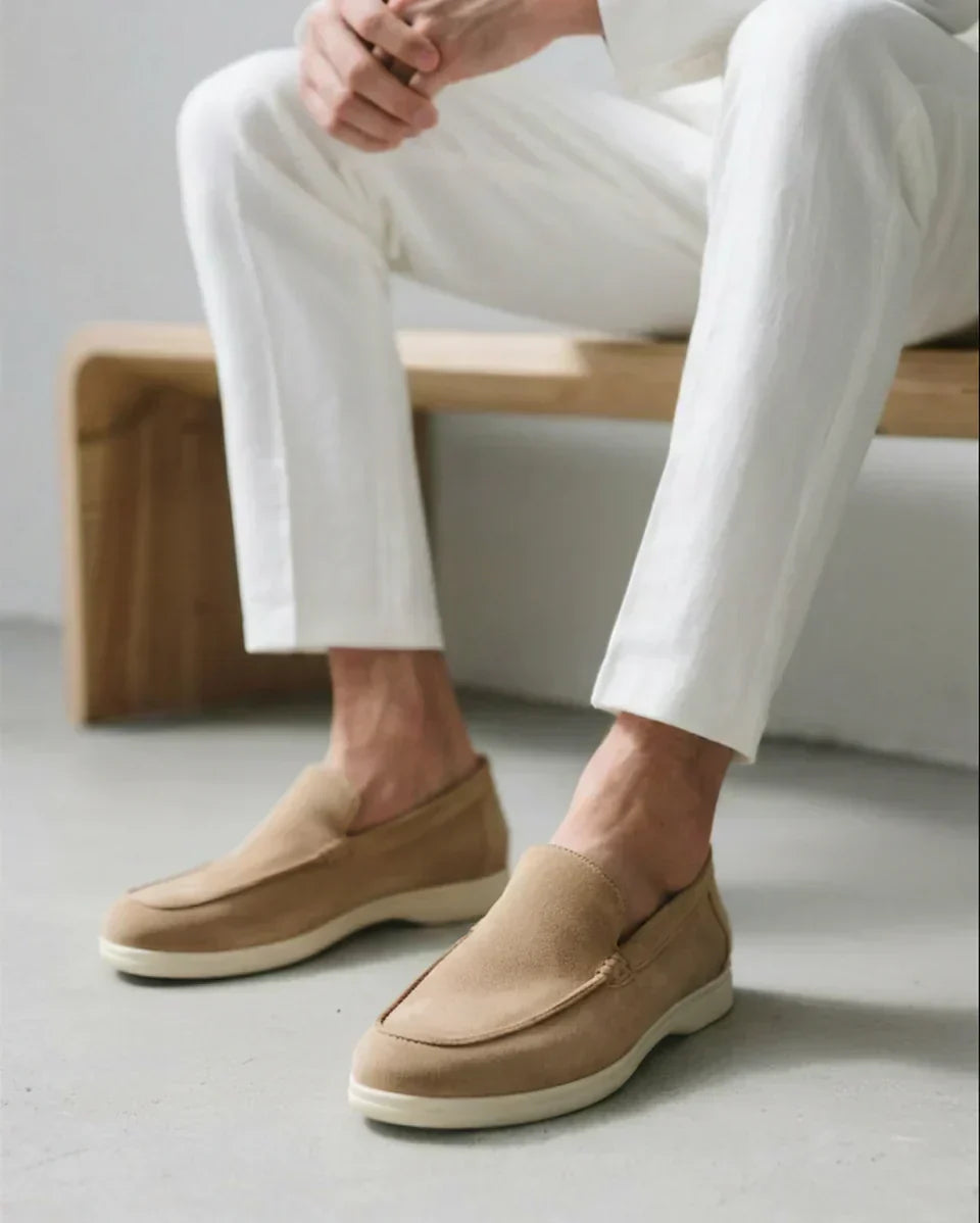 Suede Comfort Loafers – Light Brown | Asterley Court
