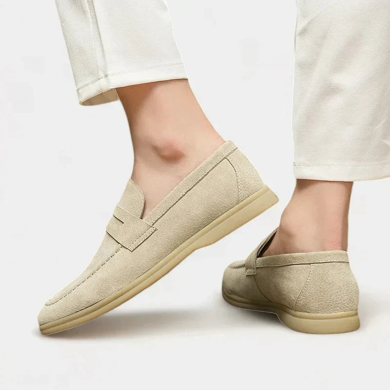 Old Money Suede Loafers – Beige | Asterley Court