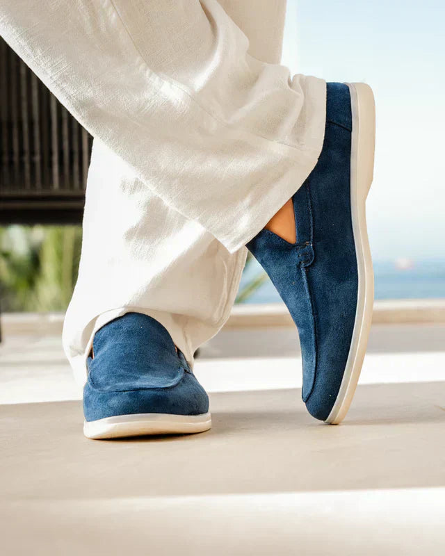 Suede Comfort Loafers – Marine Blue | Asterley Court