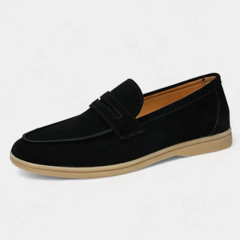 Old Money Suede Loafers – Black | Asterley Court