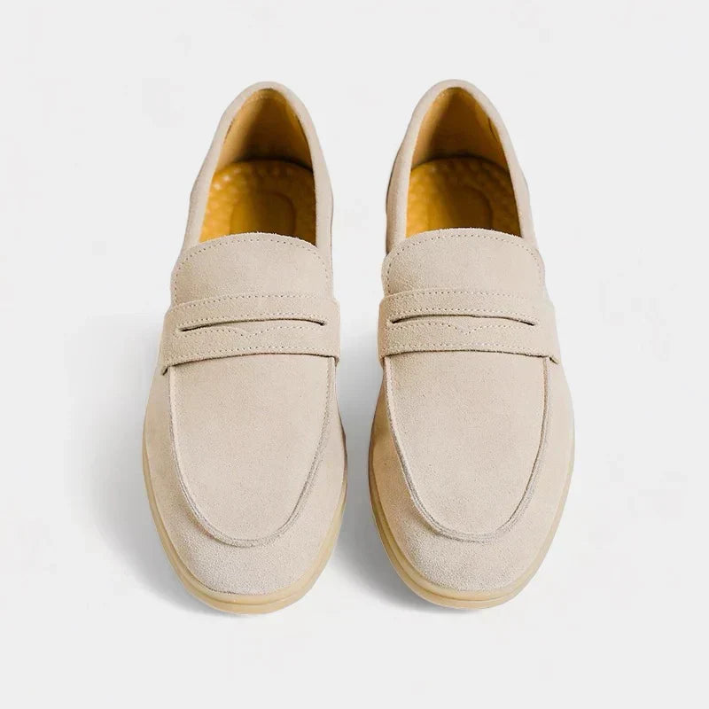 Old Money Suede Loafers – Beige | Asterley Court
