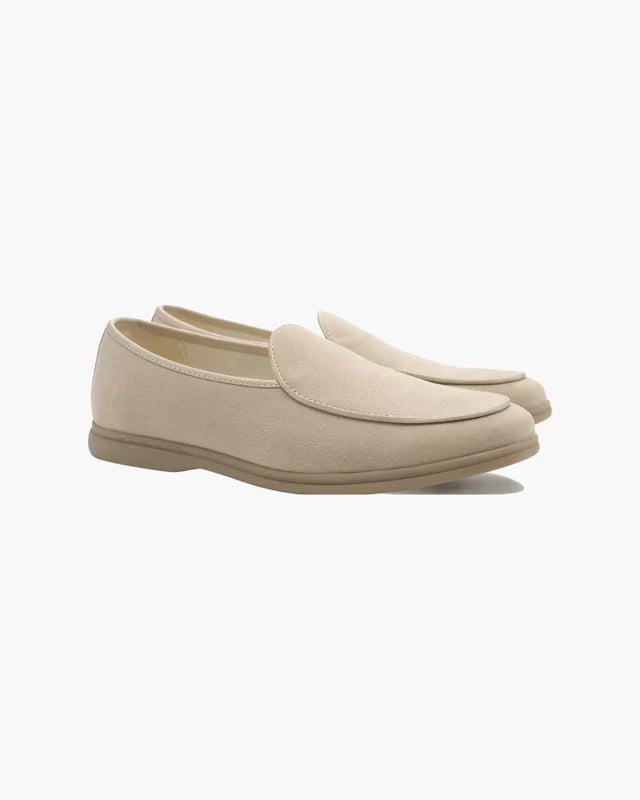 Stirling Suede Loafers – Beige | Asterley Court