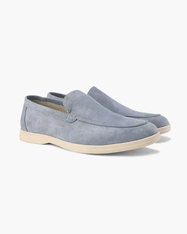 Suede Comfort Loafers – Fog Blue | Asterley Court