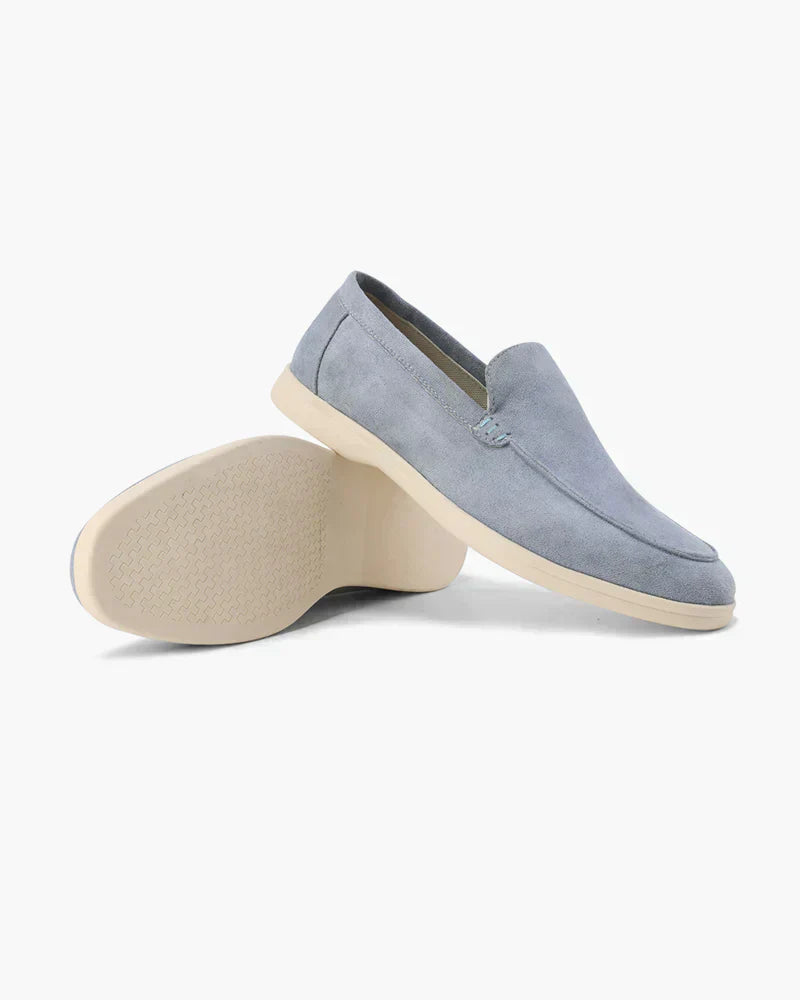 Suede Comfort Loafers – Fog Blue | Asterley Court