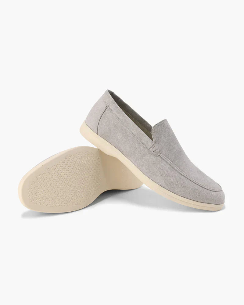 Suede Comfort Loafers – Light Gray | Asterley Court