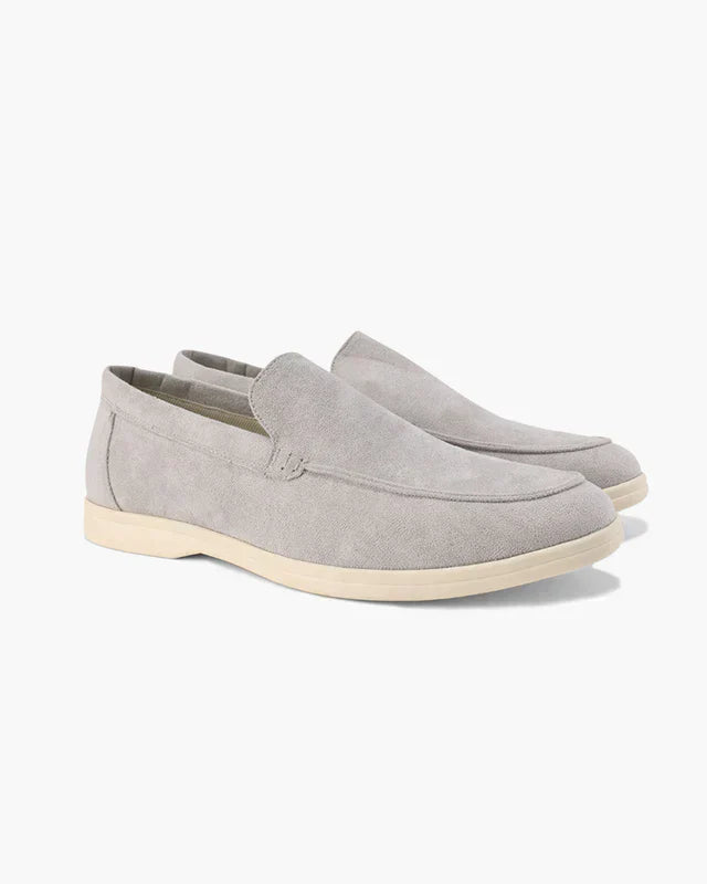 Suede Comfort Loafers – Light Gray | Asterley Court