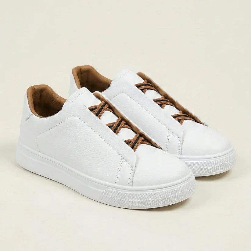 Ridgeway Leather Slip-On Sneakers - White