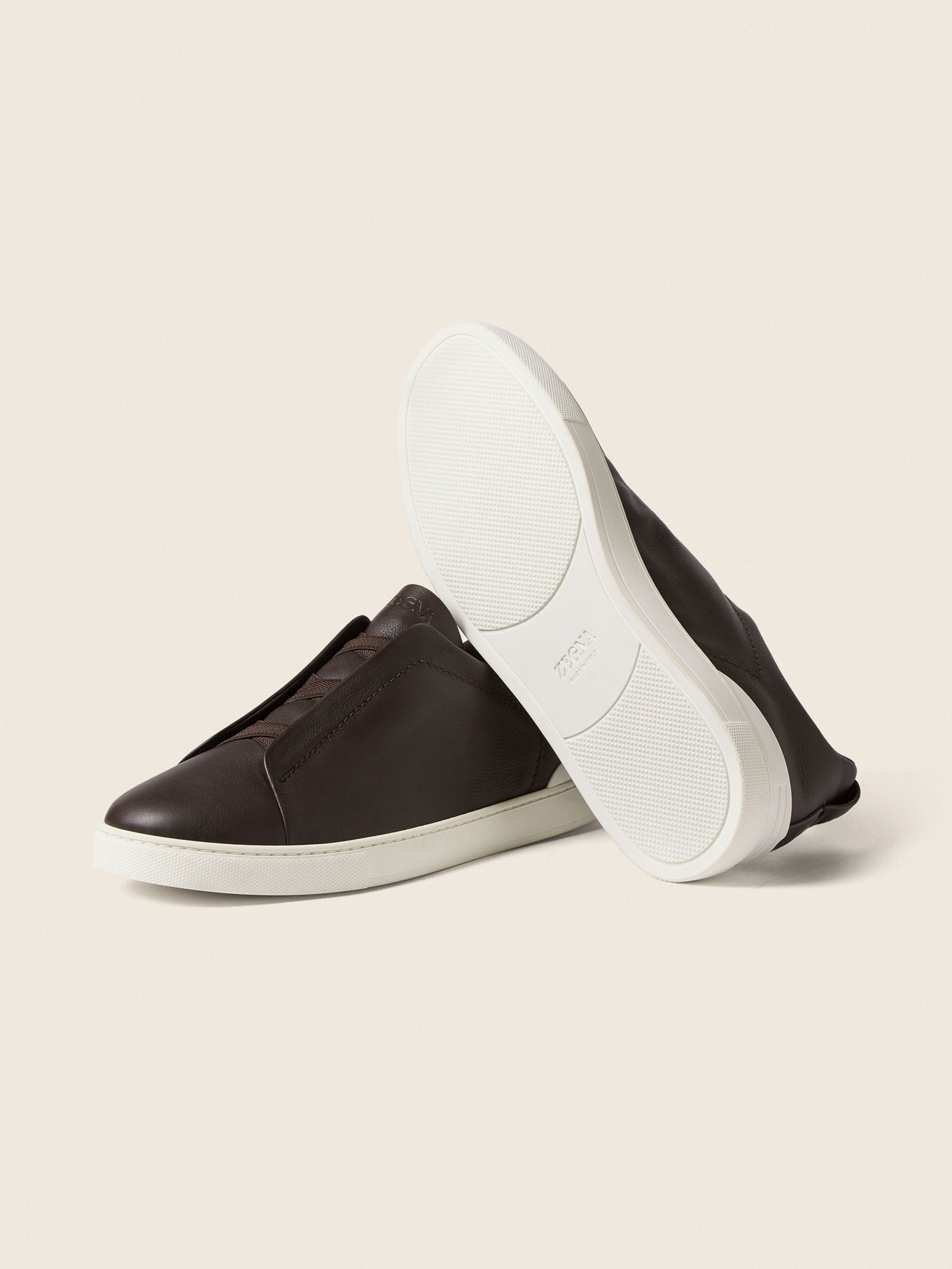 Triple Stitch SECONDSKIN Slip-On Sneakers – Dark Brown | Asterley Court
