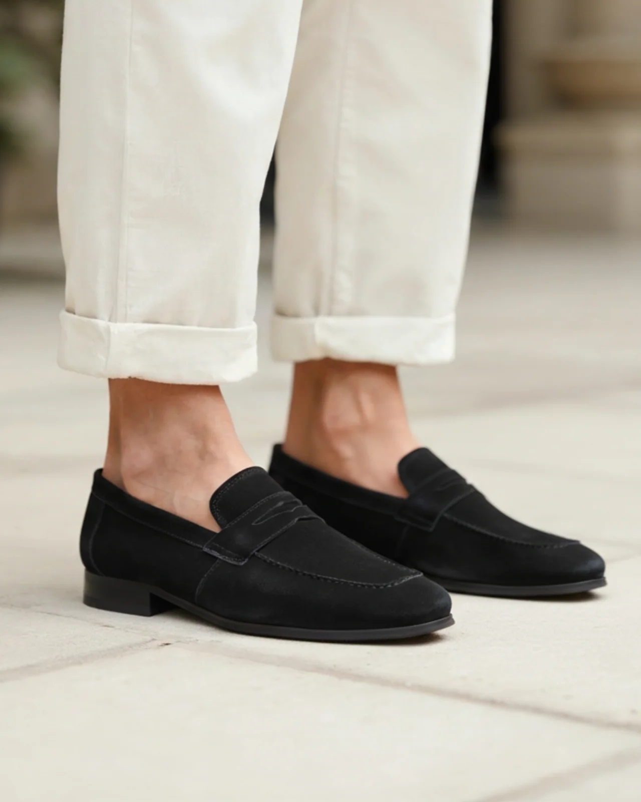 Suede Classic Loafers – Black | Asterley Court