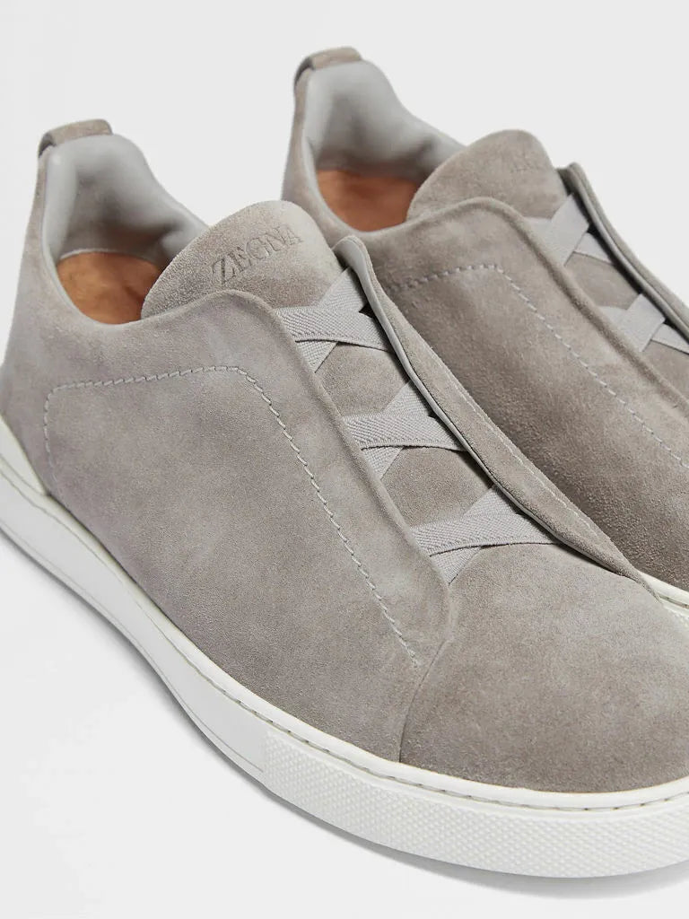 Triple Stitch Suede Sneakers – Grey | Asterley Court