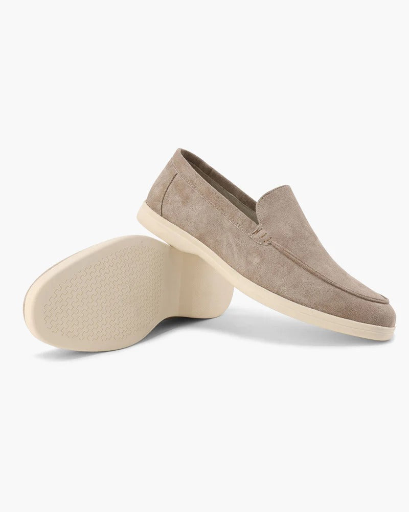 Suede Comfort Loafers – Taupe | Asterley Court