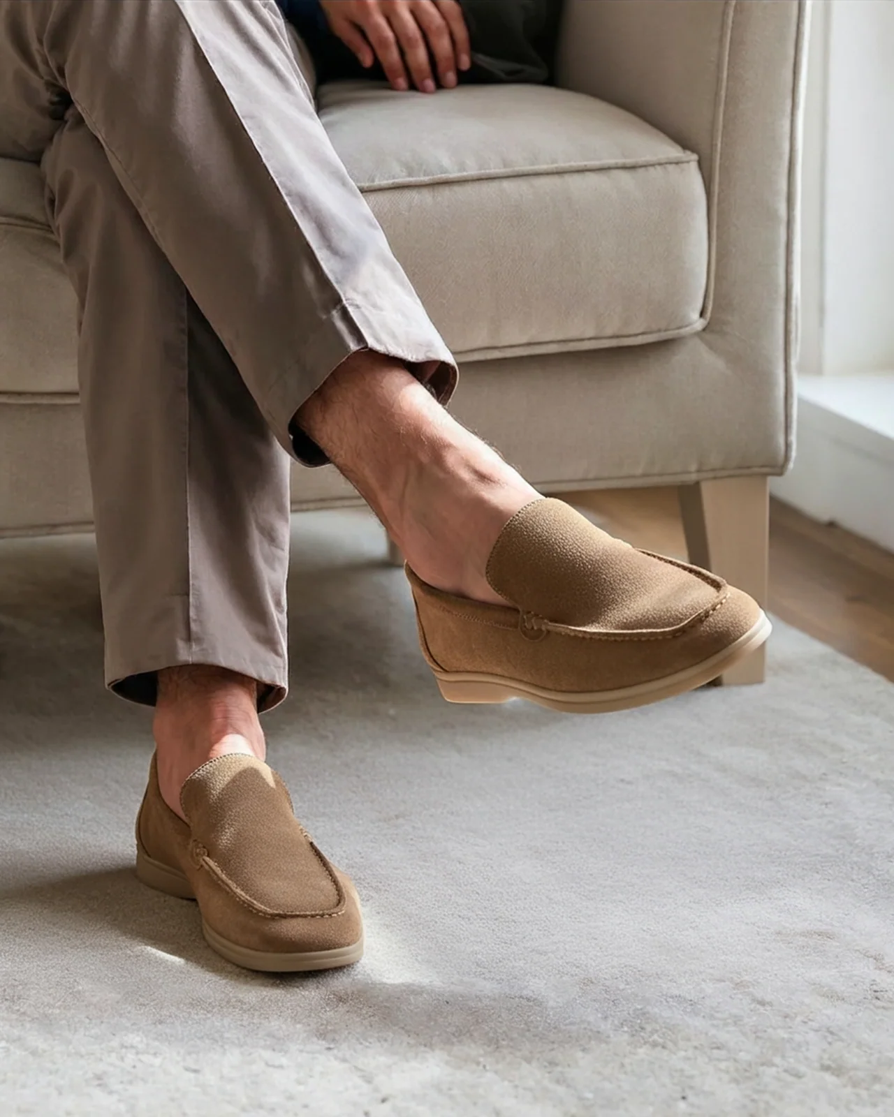 Suede Luxe Slip-Ons – Caramel | Asterley Court