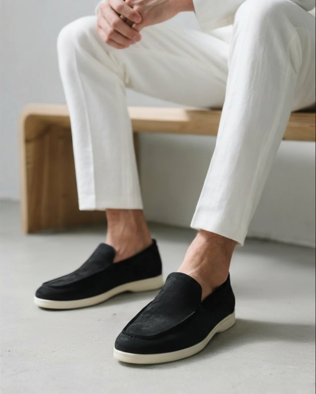 Suede Comfort Loafers – Black | Asterley Court