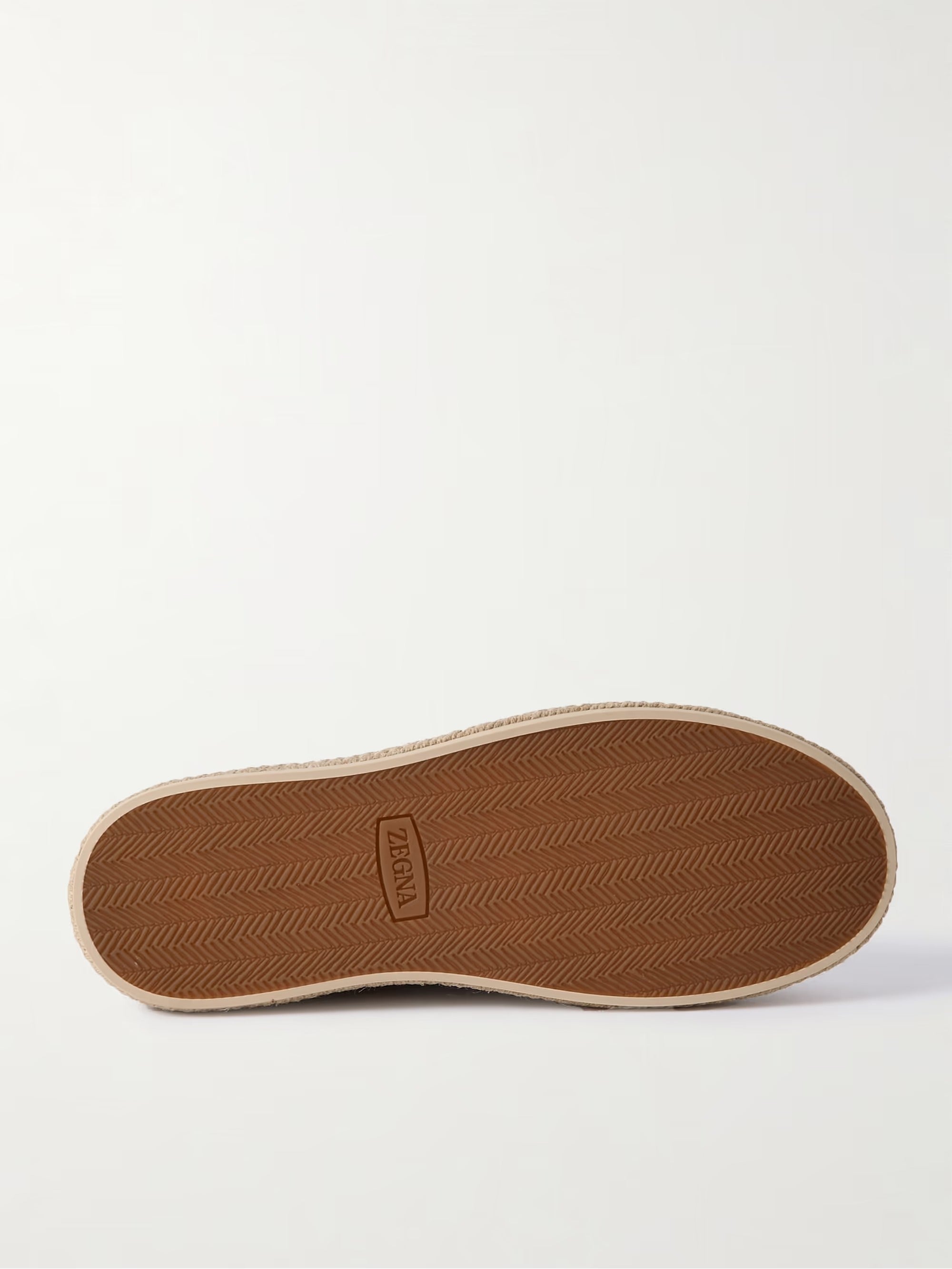 Triple Stitch Leather-Trimmed Canvas Slip-On Sneakers – Dark Brown | Asterley Court